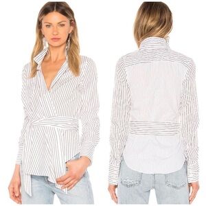 CALVIN Rucker It’s My Life Striped Wrap Top
